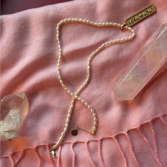 Jane Win Rice Pearl Necklace in 10k Gold - Picture 2 of 7